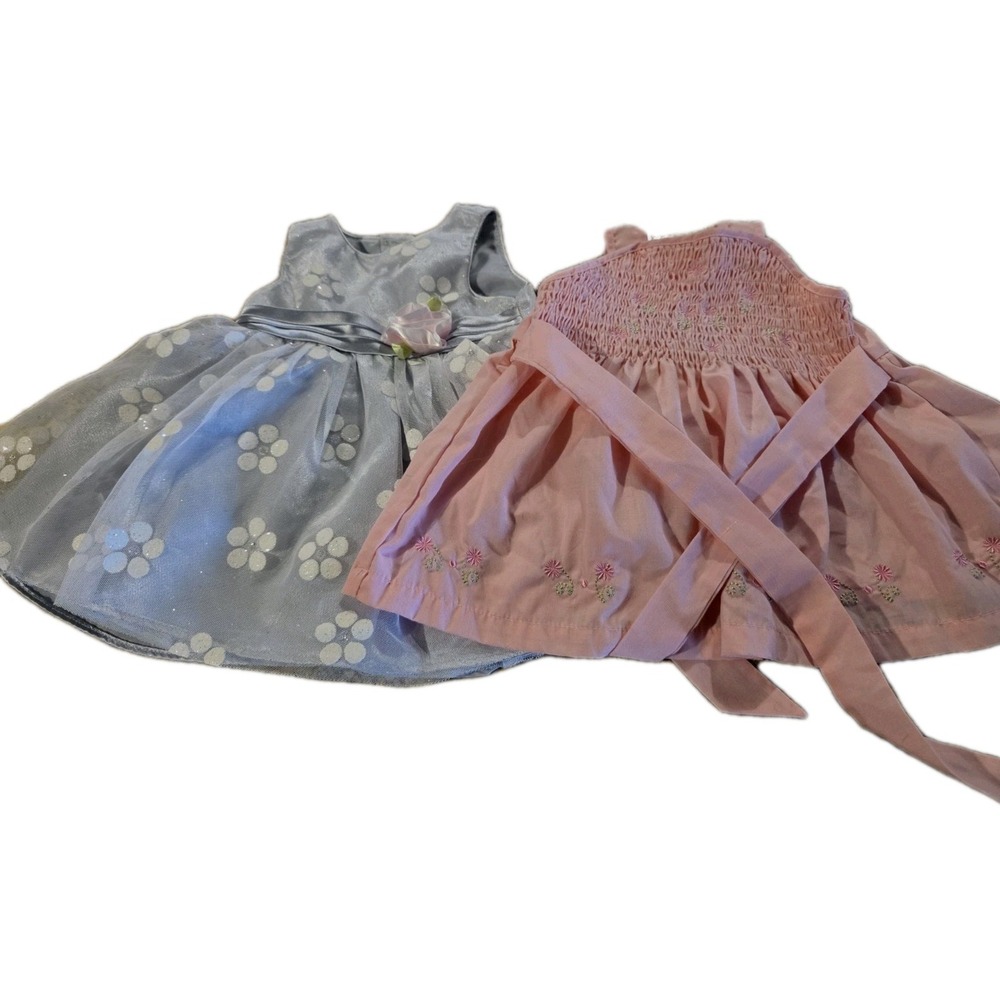 Lot Of 6 Baby Girl 6M Dress Flowers. Hoodie. Tshirt.  Vest